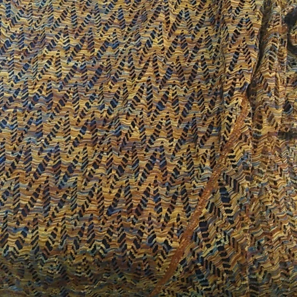 ONE WORLD SHEER CROCHET SHORT SLEEVE OVER TANK TOP,FALL COLORS, TUNIC - Picture 4 of 9